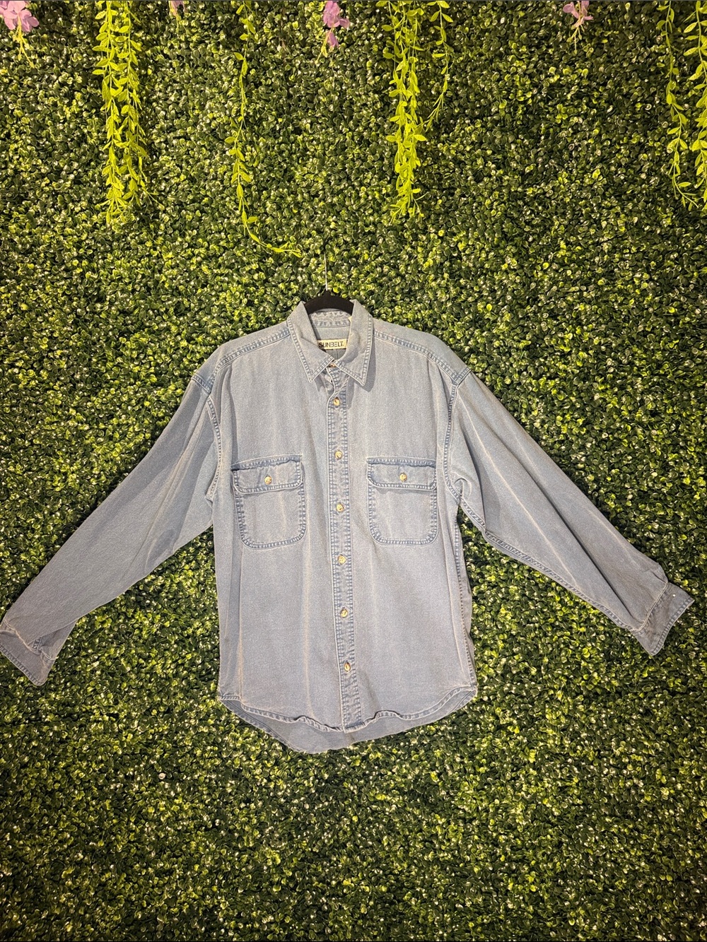 Vintage Sunbelt Light Blue Denim Button-Down Work Shirt